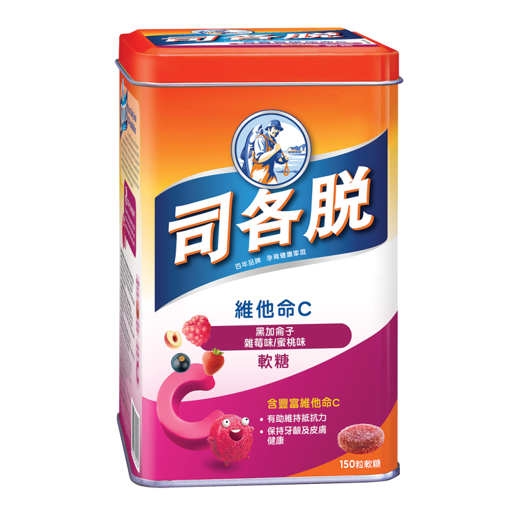 司各脫陽光軟糖 150's -黑加侖子蜜桃雜莓
