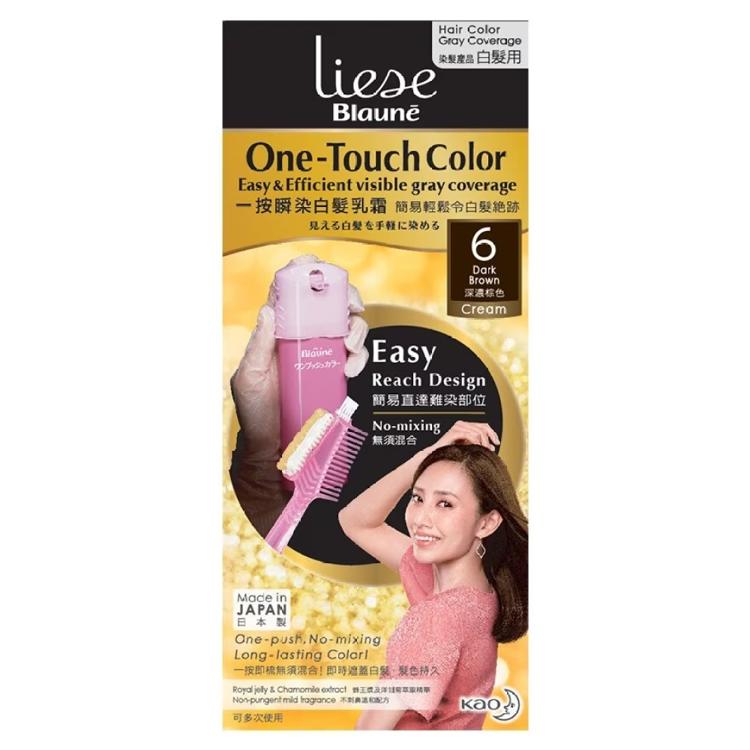 Liese Blaune一按瞬染白髮乳霜 - 深濃棕色 (6 號)