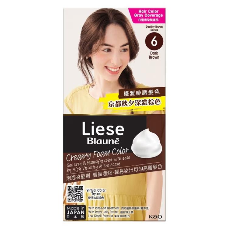 Liese Blaune泡泡染髮劑 (6) - 京都秋夕深濃棕色