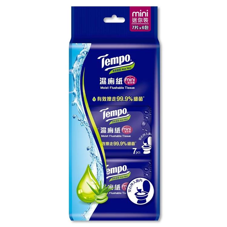 Tempo 清爽蘆薈濕廁紙迷你裝 7張X6包