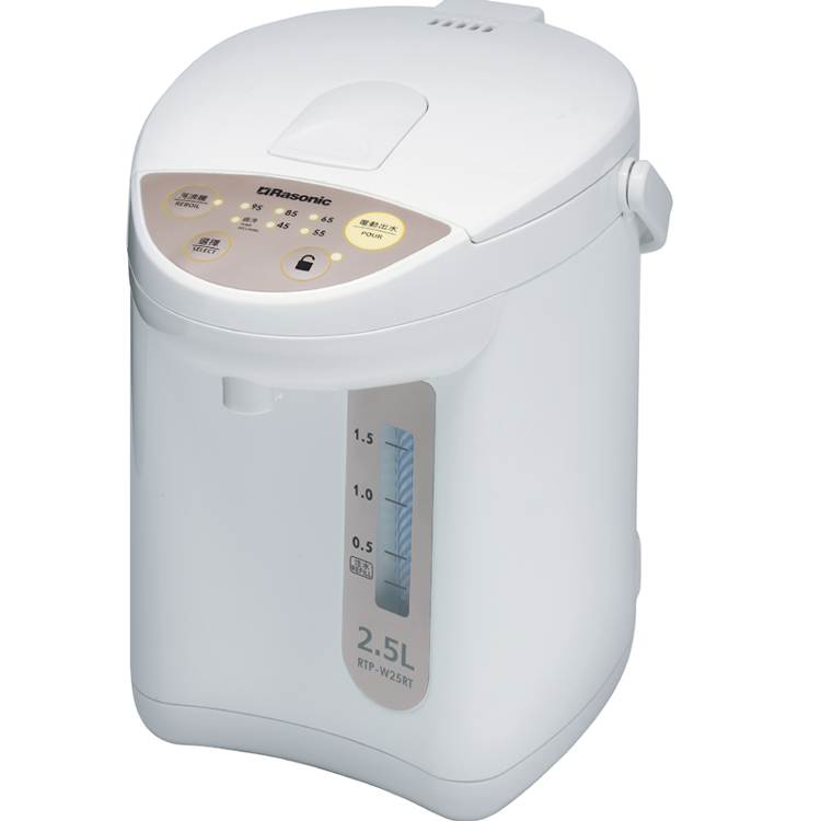 RASONIC 電動或碰杯出水5段保溫電熱水瓶(2.5公升)   白色