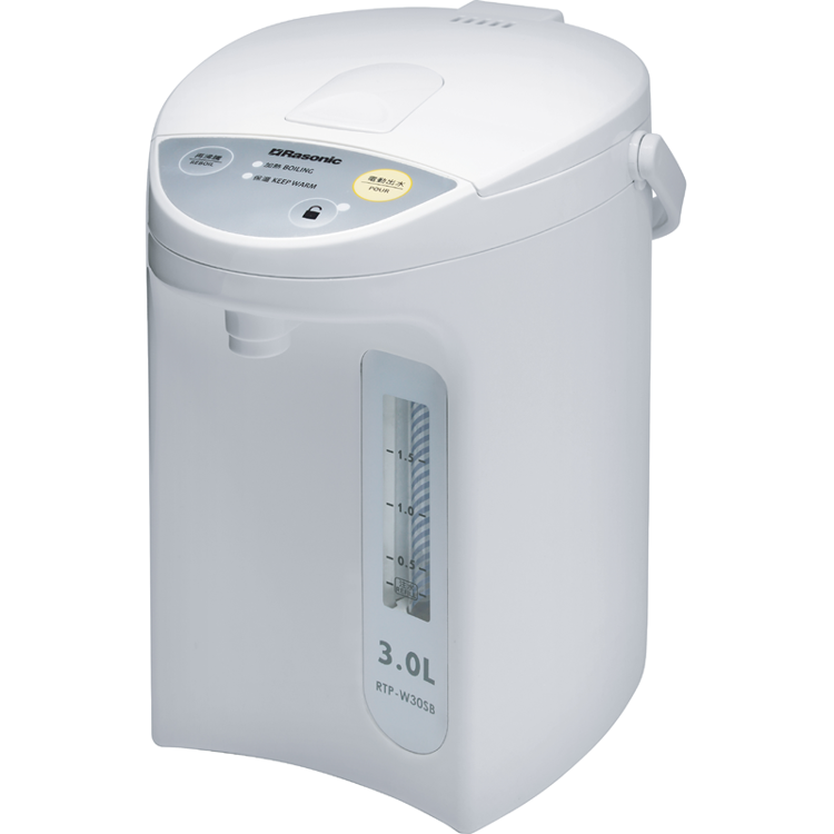 RASONIC 電動或碰杯出水電熱水瓶(3公升)   白色